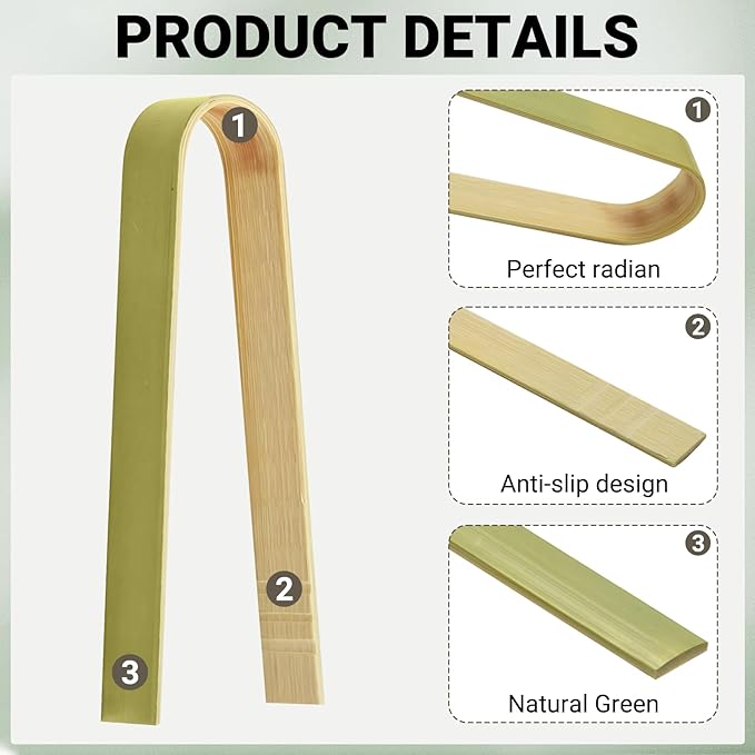 20 Pcs Mini Bamboo Tongs, Disposable Wooden Tongs for Charcuterie,Toast, Bread, Pickles,Tea, Natural Bamboo Cooking Utensilsfor Catering, Buffet, Wedding Parties Supplies(3.94 Inch)