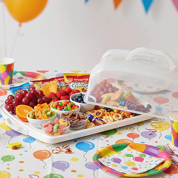 VGOODALL Cake Carrier, 12 Capacity Large Cupcake Holder, 3-in-1 Rectangular Cake Containers for Pies Muffin Candies Fruits Snacks, Dessert Storage Box for Parties, Picnics, Baking(14×10.8×5)
