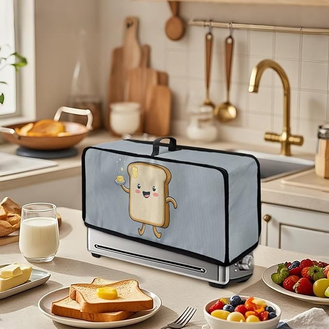 Bread Fabric Toaster Cover 2 Slice Anti-sputtering Slim Toaster Cover Dust Proof Washable Kitchen Appliance Covers for Women, Anti Fingerprint Protection