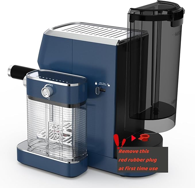 MAttinata Cappuccino Machine 20 Bar, Professional Espresso Machines for Home and Office with Automatic Milk Frothering System, Barista Compact Latte Maker for Coffee Lovers, Stainless Steel-Blue