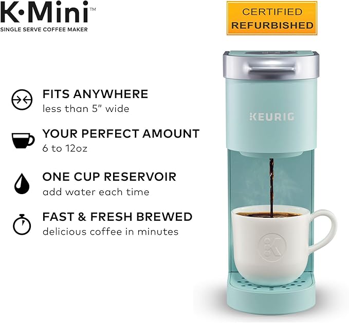 Keurig K-Mini Coffee Maker, Certified Refurbished, Oasis (Renewed)