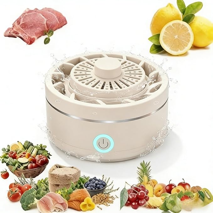 PuriProduce: Fruit and Vegetable Washing Machine, Rotatable Fruit and Vegetable Purifier, Clean Fresh Produce in Water (White)