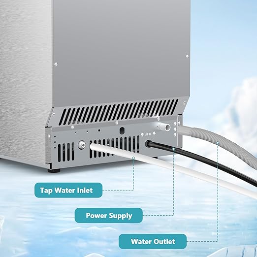 COWSAR Commercial Ice Maker Machine, Self-Cleaning Ice Machine for Home, Bar, Restaurant, Office and Outdoor，80Lbs/24H Freestanding Undercounter Ice Maker with 24Lbs Storage Capacity