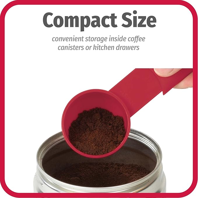 Goodcook Extendable Coffee Scoop, 2 Tablespoon, Small, Red (Pack of 4)