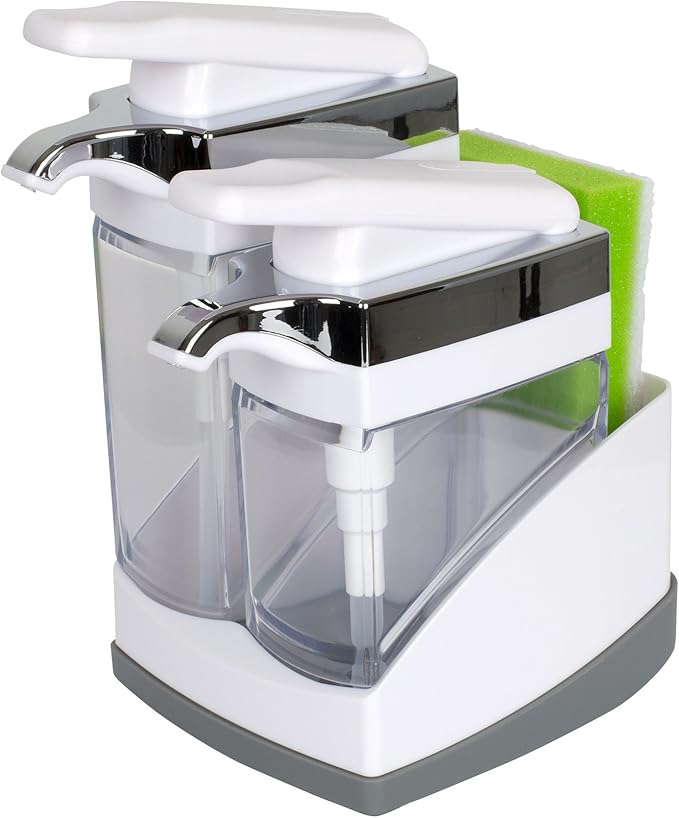 Casabella Sink Sider Duo with Sponge - White & Chrome Plating