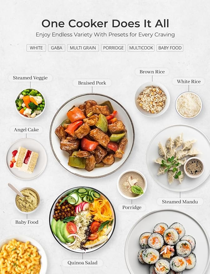 CUCKOO Micom Rice Cooker 10-Cup Uncooked / 20-Cup Cooked with Nonstick Inner Pot, Large Rice Maker with 16 Menu Options, Fuzzy Logic Technology, Auto Clean Mode, LCD Display, White (CR-1020F)