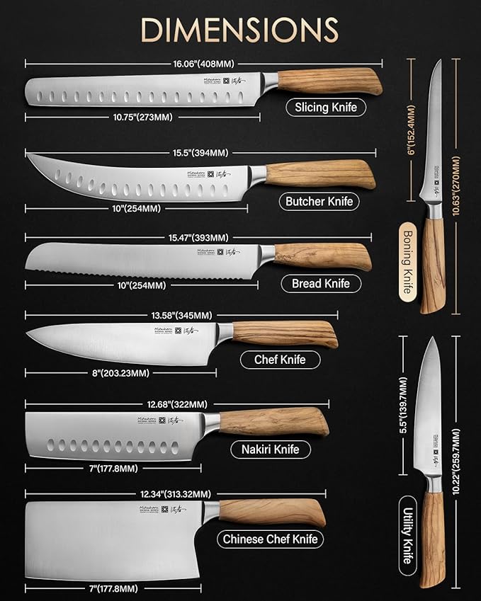 Mitsuharu 6" Fillet Knife for Meat Cutting, SHOMAN Series Sharp Boning Knife with Olive Wood Handle, German Steel Fillet Knife, Super Sharp for Lamb Pork Shoulder Fish