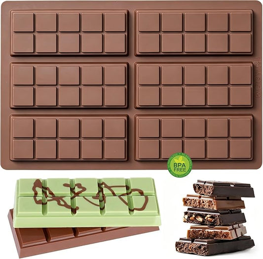 Chocolate Bar Mold, Non-Stick Chocolate Molds, Food Grade Silicone Deep Mold for Dubai Pistachio, Candy, Snacks