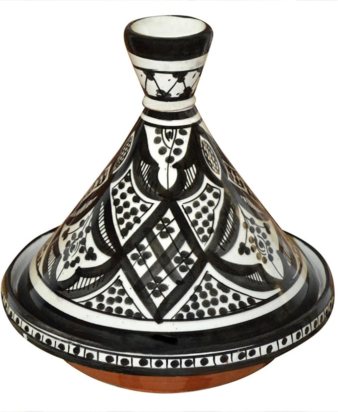 Moroccan Handmade Serving Tagine Exquisite Ceramic With Vivid colors Original 8 inches Across