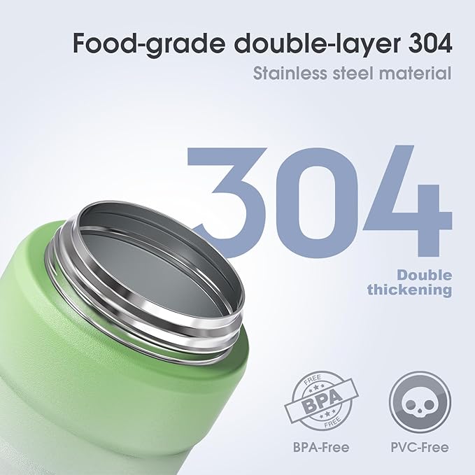Insulated Food Jar Set – 25.4oz & 17oz Stainless Steel Containers with Folding Spoon and Carrying Bags – Leak-Proof, Keeps Food Hot or Cold for up to 12 Hours – Ideal for Work, School, Travel