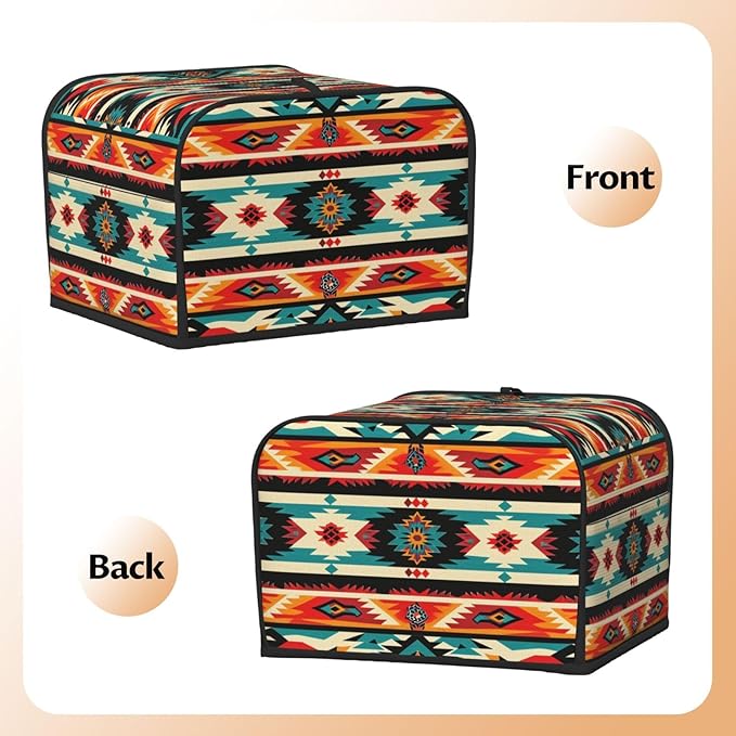 Traditional Mexican Covers for 4 Slice Toasters,Cute Country Bread Machine Cover with Handle,Washable Stain Resistant Kitchen Small Appliance Cover Dining Decor