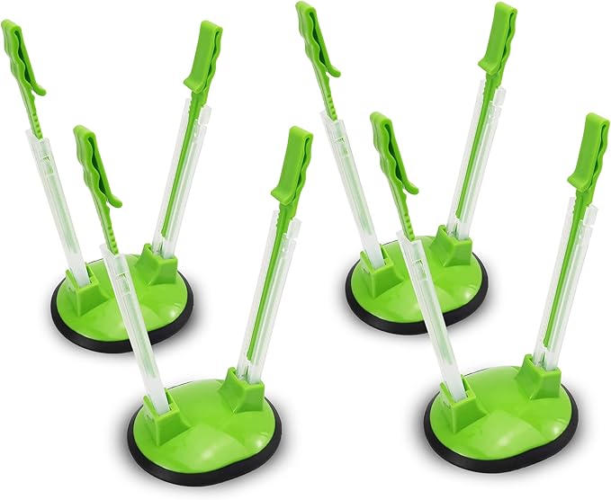 Ruibo Baggy Rack Holder For Food Prep/Ziplock Bag, Meal Planning/Plastic Freezer Bag Holders Stand, Green, Pack of 4 - 4 Pcs