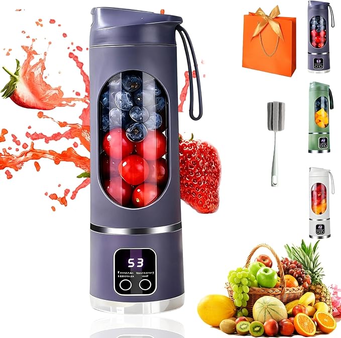 Digital Multimode Juicer Blender - Smart Led Display, Portable Usb Personal Electric Blender, Juicer Shakes And Smoothies Blender For Smoothies Liquid Diet, Shakes, Leak Proof Design (1PC-B)