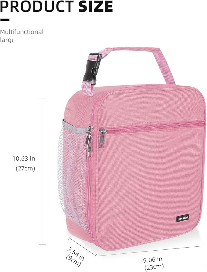 Lovoeo Lunch box Lunch bag for men women Insulated Lunchbox Lunch bags for Work Picnic Travel (Pink)