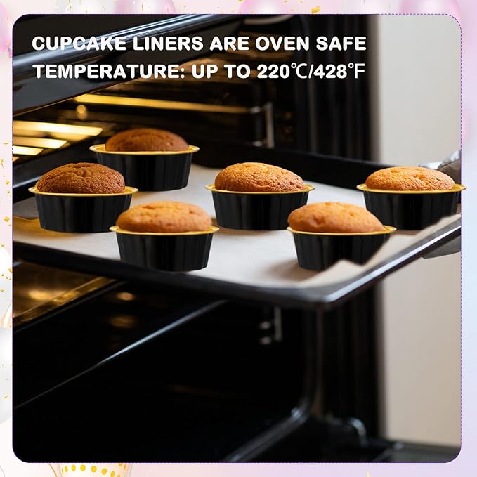 Tessco for you 200 Pcs Disposable Ramekins with Lids 8 oz Creme Brulee Ramekin Aluminum Foil Cup Cupcake Liner Baking Valentines Disposable Muffin Tin Pan Cheesecake Container (Black,Gold,Silver)