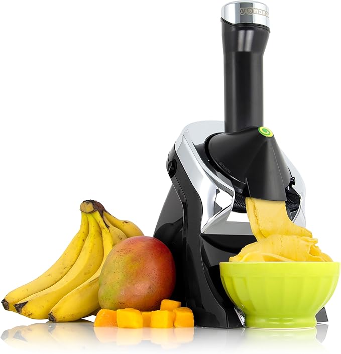 Yonanas 988BK Deluxe Vegan, Dairy-Free Frozen Fruit Soft Serve Maker, Includes 75 Recipes, 200 W, Black