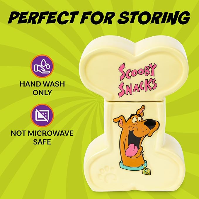 Silver Buffalo Scooby-Doo Scooby Snacks Sculpted Ceramic Snack Jar, 4.85” x 3” x 6.75”