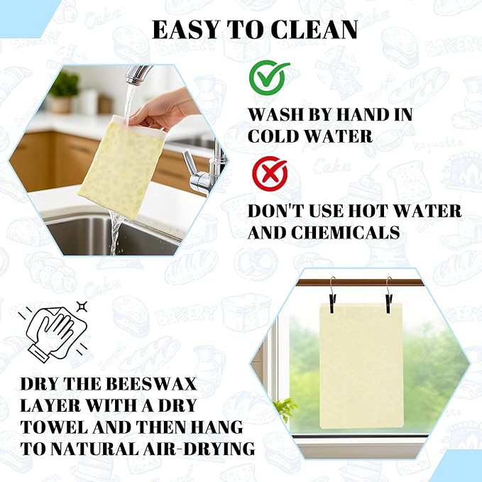 1 PCS Beeswax Bread Bags - 17x13 Inch Reusable Bread Storage Bags,Bees Wax Lined Bread Bags for Home Cooks fresh bread storage Easy Clean (Blue Floral)