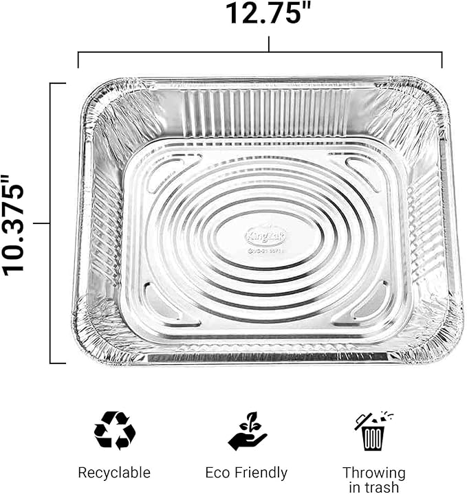 Nicole Home Collection Aluminum Pans With Lids Half Size 9x13 Extra Heavy Duty, Disposable Foil Pans For Baking (25 Sets)