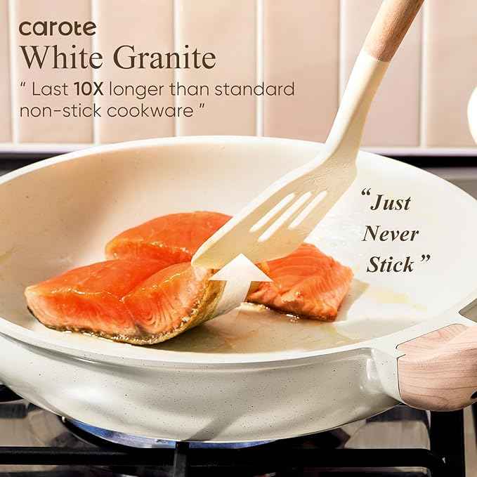 CAROTE 14 Pcs Pots and Pans Set Nonstick,Cookware Set Kitchen Cooking Set with Utensil and Pan Protectors