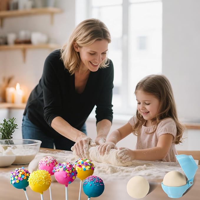 Round Cake Pop Model, Blue Plastic Cake Pop Circle Maker Funny Simple Baking Tools Accessories for Home Baking Birthday Party Wedding Desserts