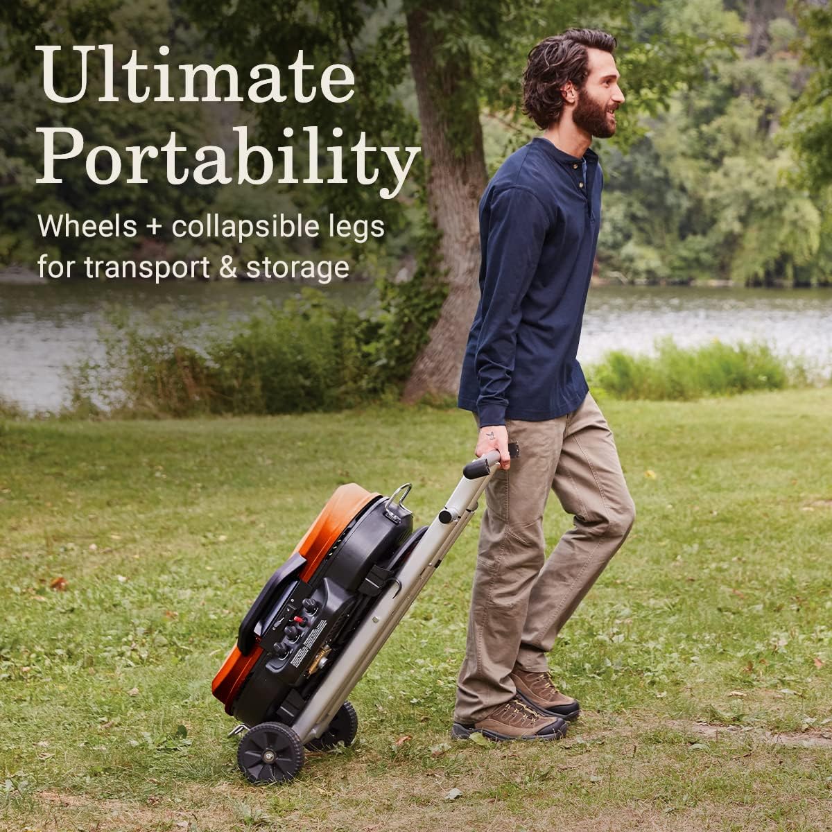 Coleman RoadTrip 285 Portable Stand-Up Propane Grill with 3 Adjustable Burners & Instastart Ignition, 20,000 BTUs of Power for Outdoor Cooking, Camping, Tailgating, Grilling, BBQs, & More