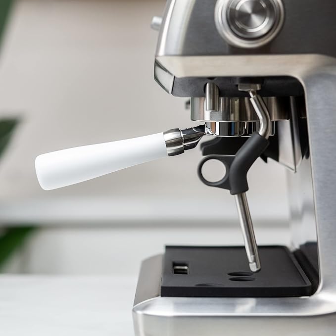 CREMA Coffee Products 58mm Bottomless Portafilter | Compatible with Breville Dual-Boiler, Oracle, Oracle Touch Only | Not suitable with E61 groupheads | White
