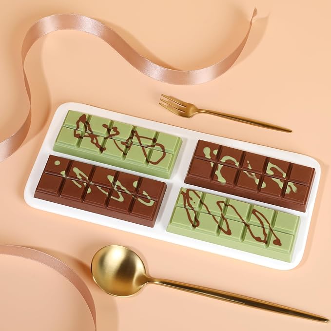 Chocolate Bar Mold - Non-Stick Silicone Chocolate Molds, Food Grade Dubai Deep Chocolate Bar Mold for Milk Pistachio - Set of 2