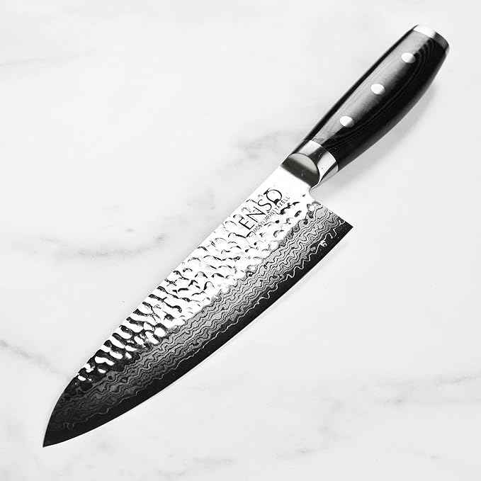 Enso Chef's Knife - Made in Japan - HD Series - VG10 Hammered Damascus Stainless Steel Gyuto - 8"