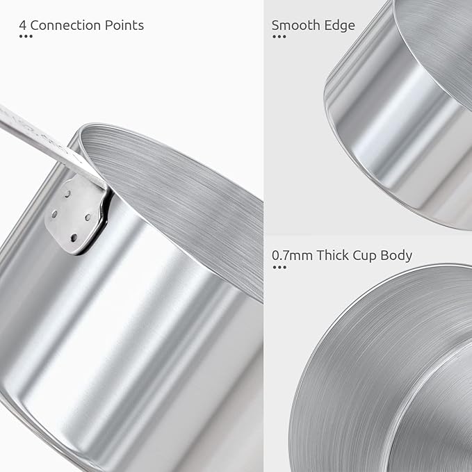 U-Taste Measuring Cups and Spoons: Food Grade 18/8 Stainless Steel 12 Pieces Metal Stacking Kitchen Baking Cooking Measure Set with Strengthened Weld Joints (Midnight Blue, Upgraded Version)