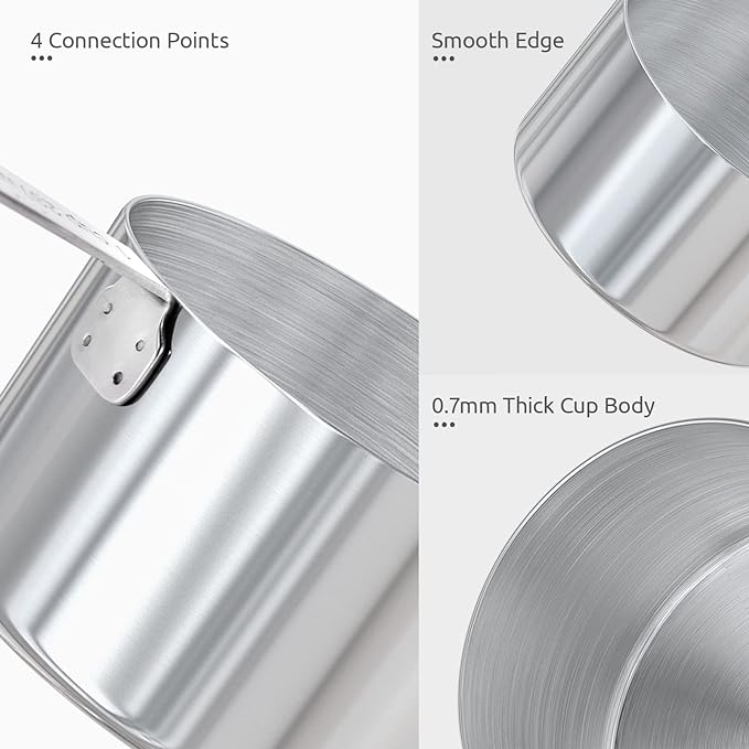 Measuring Cups and Spoons Set: U-Taste 18/8 Stainless Steel 10 Pieces Metal Stacking Kitchen Baking Cooking Food Measure Set 5 Cups 5 Spoons with Strengthened Weld Joints (Red Upgraded Version)