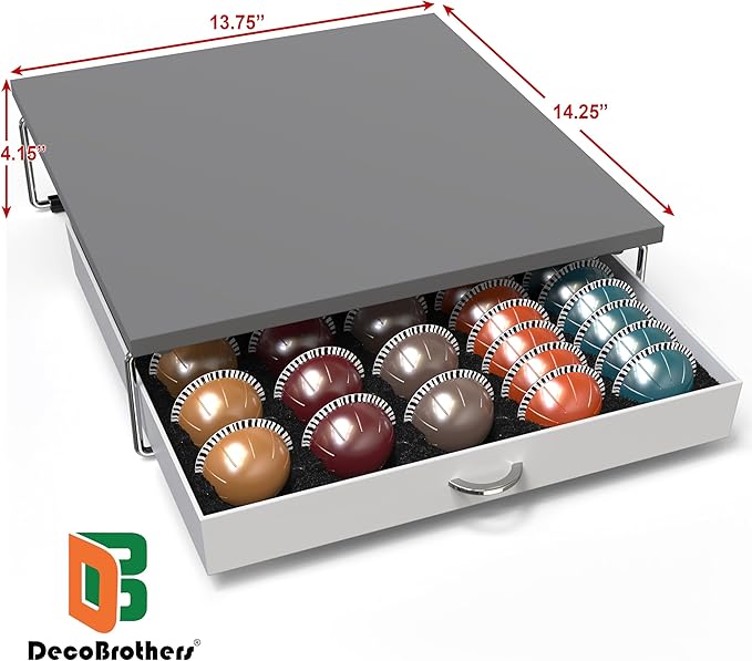 Deco Brothers Supreme Vertuoline Drawer, Holds with 30 Big or 60 Small Vertuoline Pods, Grey