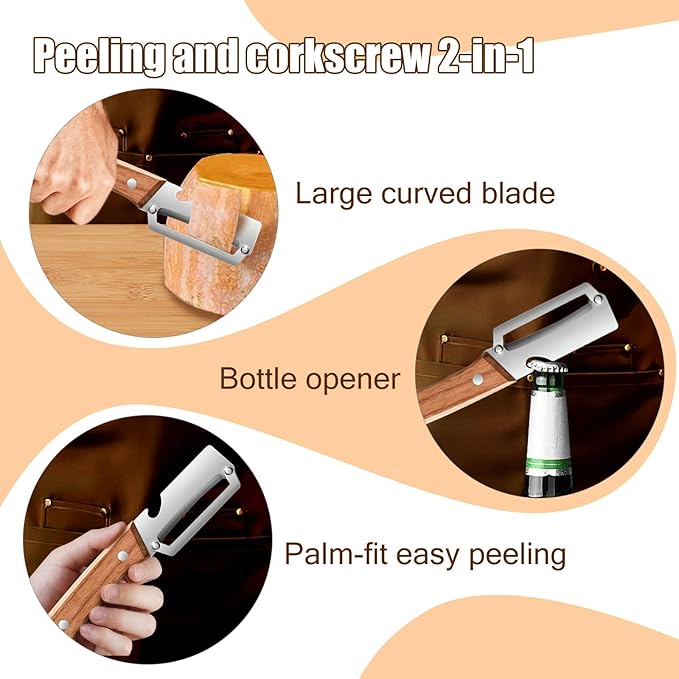 2025 New Kitchen Multifunctional Vegetable Peeler, 2 in 1 Stainless Steel Single Blade Peeler Tool with Bottle Opener