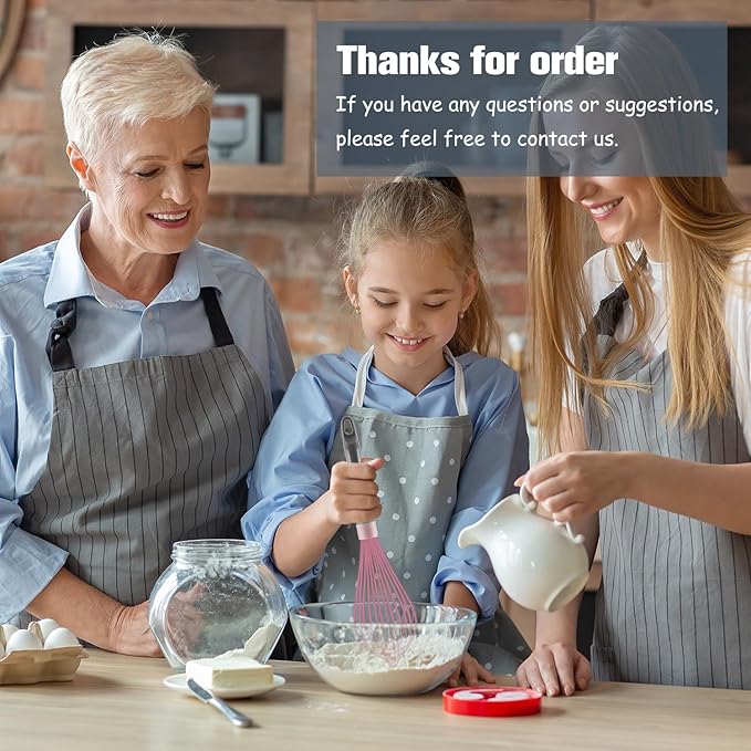 Pink whisk, Dishwasher Safe Wisk, Professional Whisks For Cooking Non-Scratch, Stainless Steel & Silicone Wisk, Plastic Rubber Whisk Tool For Nonstick Cookware Pans, Heat Resistant Whisk 12-Inch