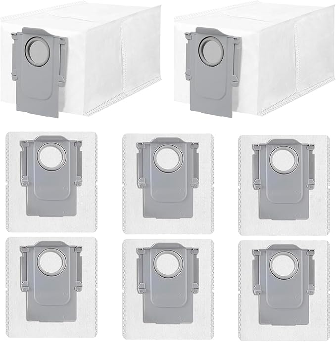 8 Pack Dust Bags Compatible With Roborock Q Revo Qrevo S Qrevo MaxV Qrevo Pro Qrevo Curv Qrevo Edge Qrevo Slim Qrevo Master S8 MaxV Ultra S8 Max Ultra Robot Vacuum Bags Disposable Bag Accessory