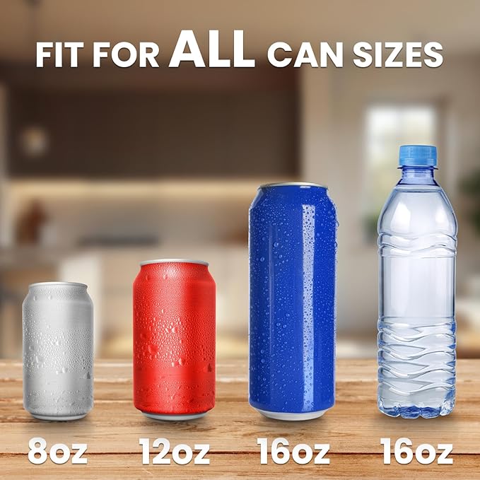 Kotto Can Crusher - Wall Mounted Can Crushers for Recycling - with Auto-Drop System -Built-in Bottle Opener-Crushes 8-16oz Cans-Includes Kitchen Storage Bag-Heavy Duty Can Crusher for Home Use-US Flag
