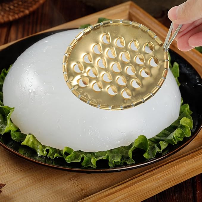 Tofficu Stainless Steel Cold Noodle Scraper - bean jelly scraping tool, Kitchen Gadget for Jelly and Liang Pi, Cheese Butter Grater Zester