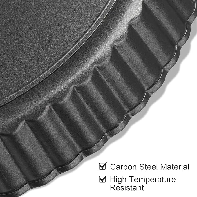 Tart Pan Removable Bottom 9 Inch Tart Pans Round Nonstick Quiche Pan Carbon Steel Quiche Baking Dish with Fluted Edges Fruit Tart Molds for Baking Pie Mold Pizza Chiffon Cake Dessert
