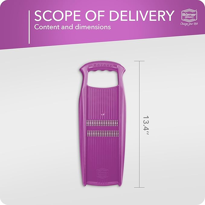 BORNER Roko PowerLine | Vegetable Grater Börner - Quality Made in Germany, Color:Violett