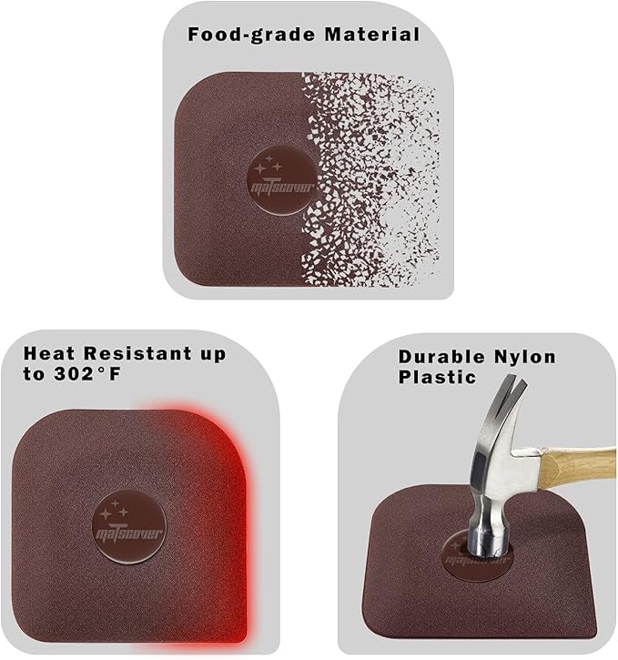 Pan Scraper, 5 Pcs Pot Scraper Plastic, Pot Scraper Non Scratch for Cast Iron, Pot and Pan Cleaning, Sturdy Scraper Kitchen Tool
