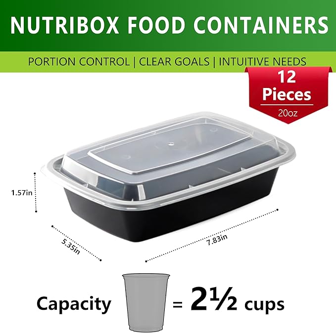 Assorted Meal Prep Containers Bulk 48 Set with Lids and Forks - 20oz - 24oz - 28oz -32oz, Reusable Food Containers Leakproof Snack Container, Freezer Safe and Leakproof Plastic Lunch Take Out Box