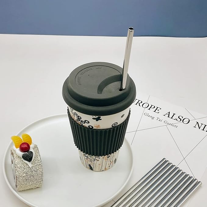 Metal Straws 100 Pack. 8.5" Reusable Stainless Steel Straight Straws in Bulk Order for Drinks.Drinking Straws Wholesale for 30 oz & 20 oz Tumblers Yeti Water Bottle(8.5" - Silver, 100pcs - Straight)