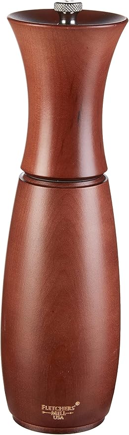 Fletchers' Mill Border Grill Pepper Mill, Walnut Stain - 8 Inch, Adjustable Coarseness Fine to Coarse, MADE IN U.S.A.