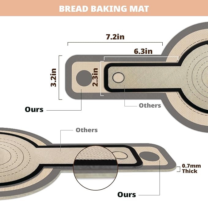 Silicone Bread Sling Oval and Round, 2 PCS Nonstick＆Reusable Bread Baking Mats, Easy-To-Clean Dutch Oven Liners, Sourdough Bread Baking Supplies (2Pack Round, Gray)