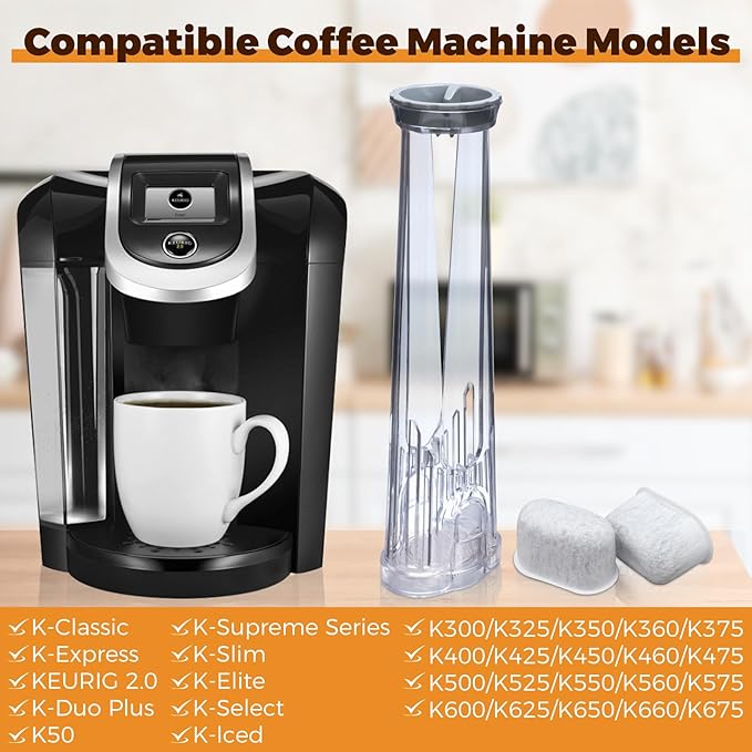 Water Filter Holder and 2 Water Filters, Compatible with Keurig 2.0 Series Coffee Machines Compatible with K-Supreme Series/K-Express/K-Slim/K-Elite/K-Duo Plus/K-Select/K-lced/K50/K-Classic