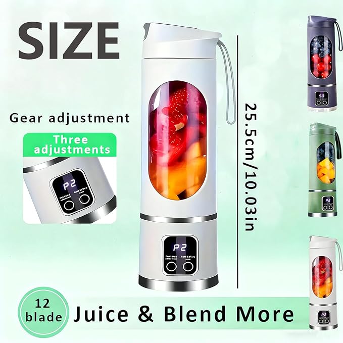 Digital Multimode Juicer Blender - Smart Led Display, Portable Usb Personal Electric Blender, Juicer Shakes And Smoothies Blender For Smoothies Liquid Diet, Shakes, Leak Proof Design (1PC-B)