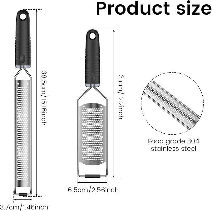 4Pcs Stainless Steel Grater for Different Food Grater with Non-Slip Handle for Vegetables Cheese Shredder and Lemon