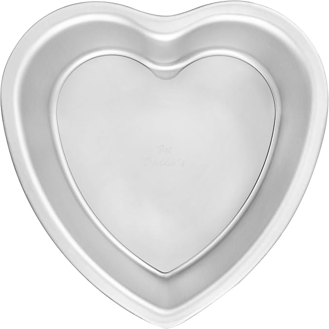 Fat Daddio's PHT-L83 Anodized Aluminum Removable Bottom Heart Cake Pan, 8 x 3 Inch