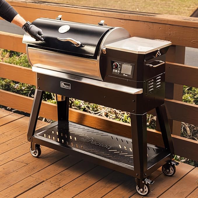 recteq Patio Legend 400 Pellet Smoker, Pellet Grill with Wifi & App Connectivity, Outdoor Smokers Grills, Wood Pellet Grills, Temp Range 180° to 700+°, Smoker Grill + Grilling Basics Bundle