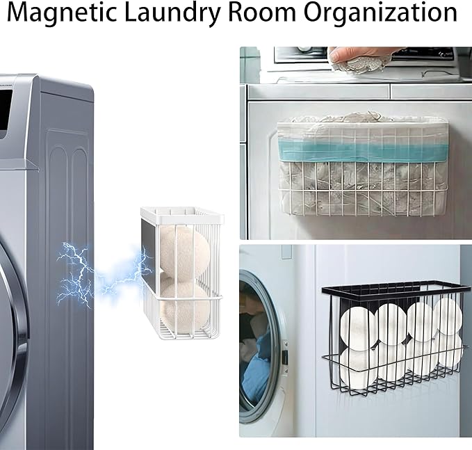 Buyyyit Magnetic Basket Shelf Fridge Bin Holder Laundry Room Organization Home Storage Class Office School